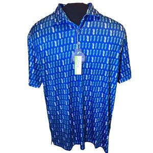 TailorByrd Mens Golf Performance Polo Royal Pineapple Moisture Wicking Stretch